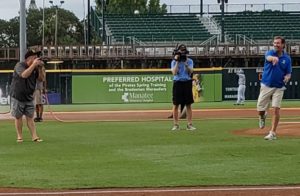 Ray Collins throws the Opening Pitch in Bradenton.