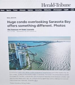 My listing was the top story on the Sarasota Herald-Tribune website.